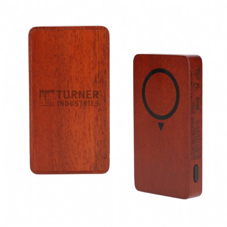 Wood MagClick Fast Wireless Power Bank