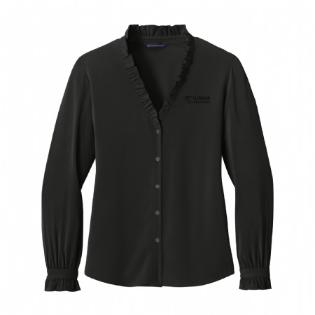 Brooks Brothers Women�s Long Sleeve Ruffle Collar Blouse