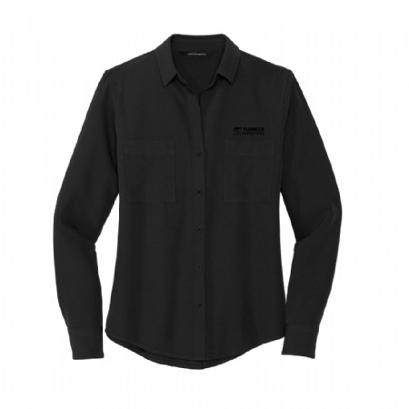 Mercer+Mettle Women's Stretch Crepe Long Sleeve Camp Blouse #2