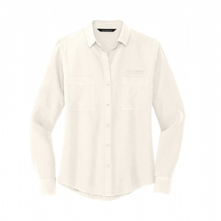 Mercer+Mettle Women's Stretch Crepe Long Sleeve Camp Blouse #4
