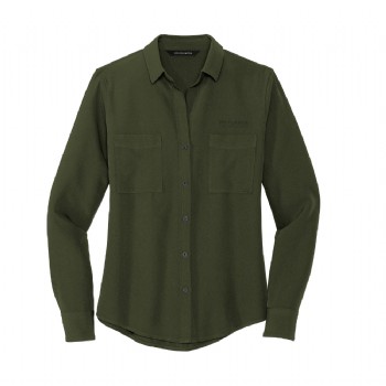 Mercer+Mettle Women's Stretch Crepe Long Sleeve Camp Blouse